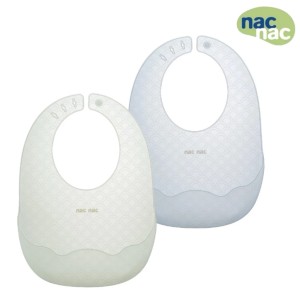 nac nac｜白金矽膠雲朵圍兜（茉莉綠/海洋藍)）