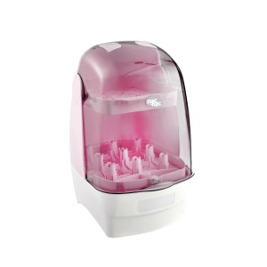 nac nac｜NEW 觸控式消毒烘乾鍋T1-特仕版 (蜜桃粉) 【贈妍心35%晶透防脹氣玻璃寬口奶瓶120mL茉莉綠】